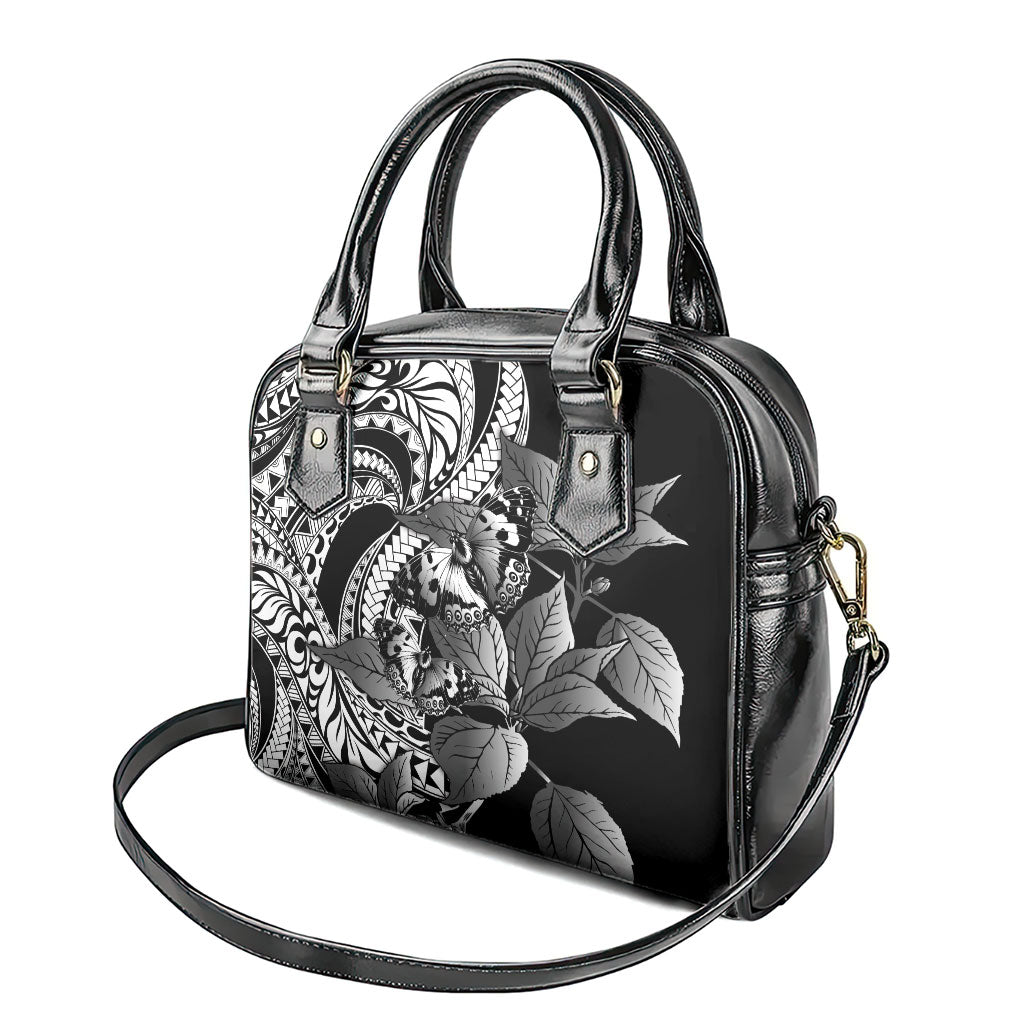 Kamehameha Butterfly Hawaii Shoulder Handbag Hawaiian Pulelehua Mamaki Black Color LT14 - Polynesian Pride