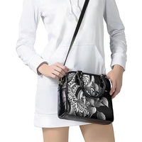 Kamehameha Butterfly Hawaii Shoulder Handbag Hawaiian Pulelehua Mamaki Black Color LT14 - Polynesian Pride