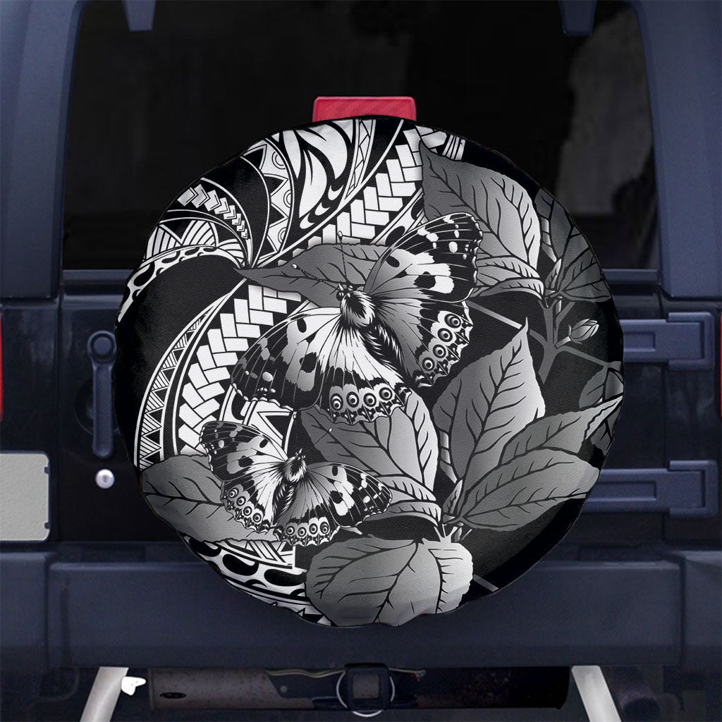 Kamehameha Butterfly Hawaii Spare Tire Cover Hawaiian Pulelehua Mamaki Black Color