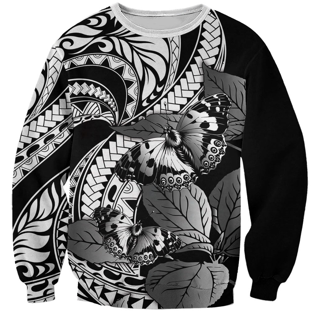 Kamehameha Butterfly Hawaii Sweatshirt Hawaiian Pulelehua Mamaki Black Color