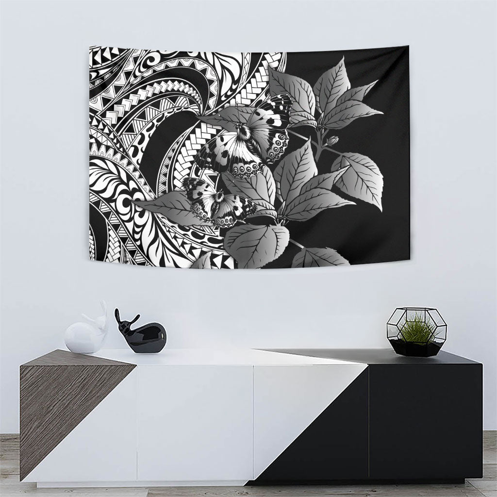 Kamehameha Butterfly Hawaii Tapestry Hawaiian Pulelehua Mamaki Black Color LT14 - Polynesian Pride