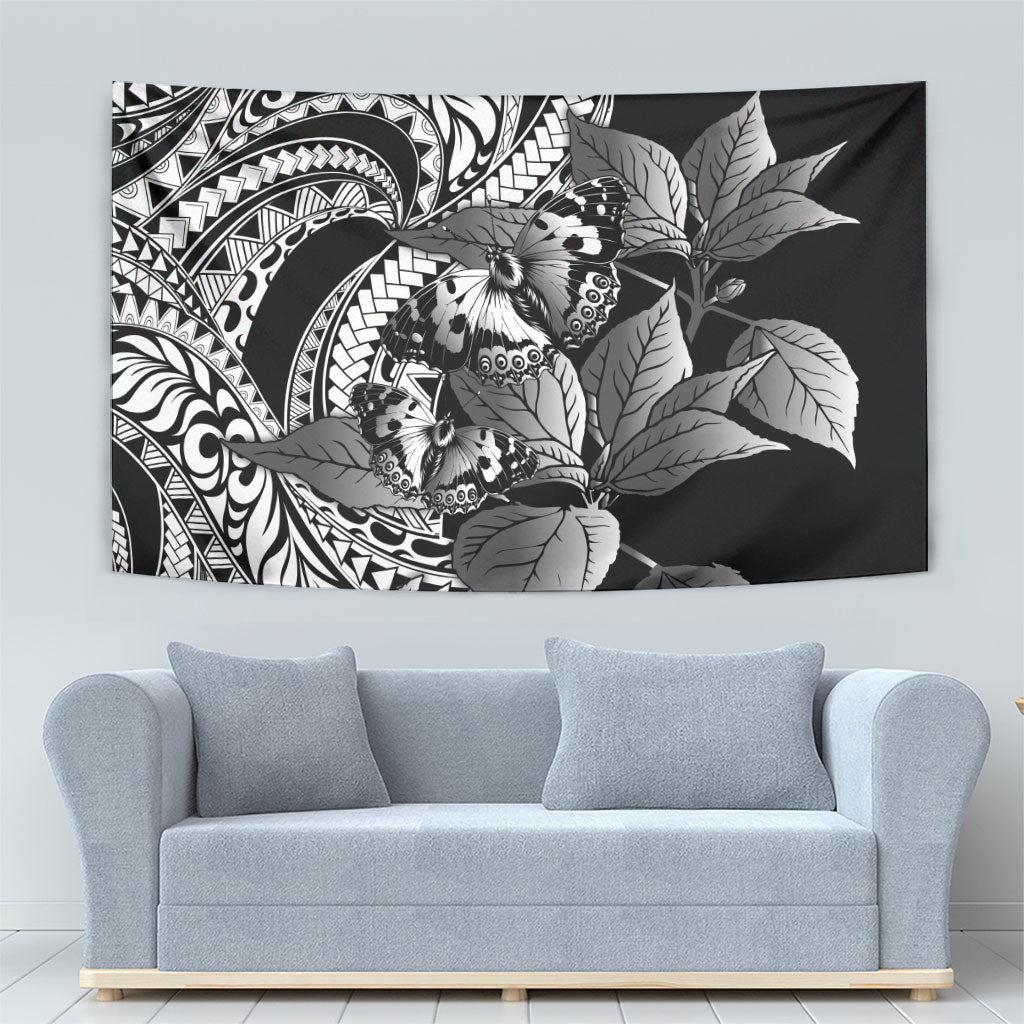 Kamehameha Butterfly Hawaii Tapestry Hawaiian Pulelehua Mamaki Black Color LT14 - Polynesian Pride