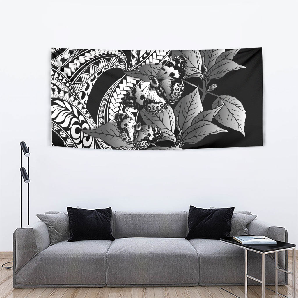 Kamehameha Butterfly Hawaii Tapestry Hawaiian Pulelehua Mamaki Black Color LT14 - Polynesian Pride