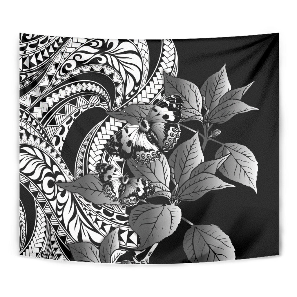 Kamehameha Butterfly Hawaii Tapestry Hawaiian Pulelehua Mamaki Black Color LT14 - Polynesian Pride