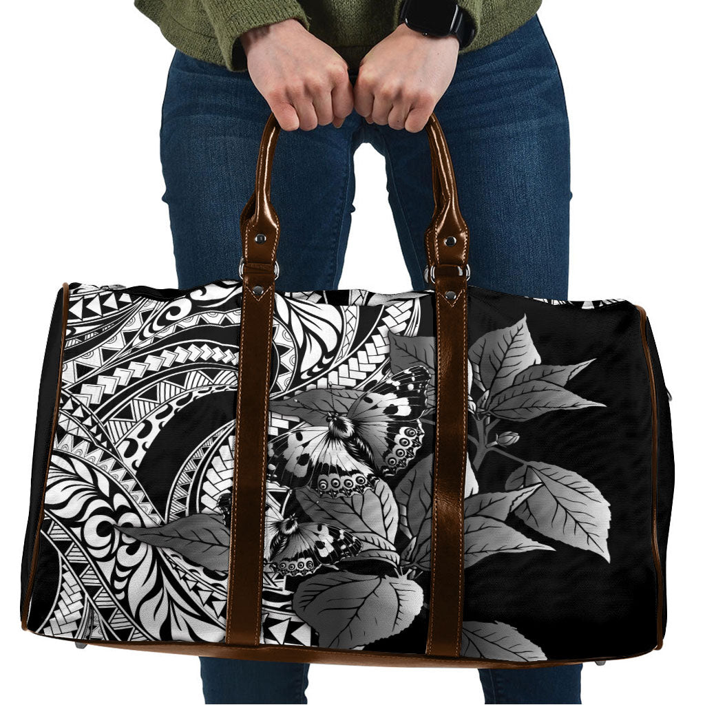 Kamehameha Butterfly Hawaii Travel Bag Hawaiian Pulelehua Mamaki Black Color LT14 Black - Polynesian Pride