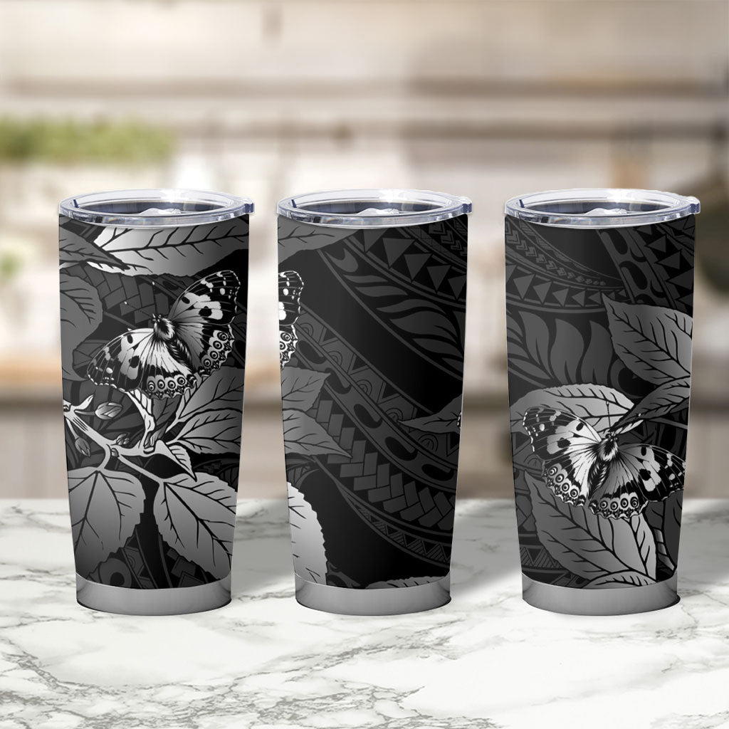 Kamehameha Butterfly Hawaii Tumbler Cup Hawaiian Pulelehua Mamaki Black Color
