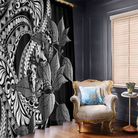 Kamehameha Butterfly Hawaii Window Curtain Hawaiian Pulelehua Mamaki Black Color LT14 - Polynesian Pride
