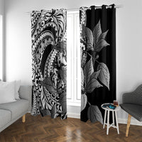 Kamehameha Butterfly Hawaii Window Curtain Hawaiian Pulelehua Mamaki Black Color LT14 With Grommets Black - Polynesian Pride