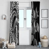 Kamehameha Butterfly Hawaii Window Curtain Hawaiian Pulelehua Mamaki Black Color LT14 - Polynesian Pride