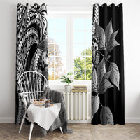 Kamehameha Butterfly Hawaii Window Curtain Hawaiian Pulelehua Mamaki Black Color LT14 - Polynesian Pride