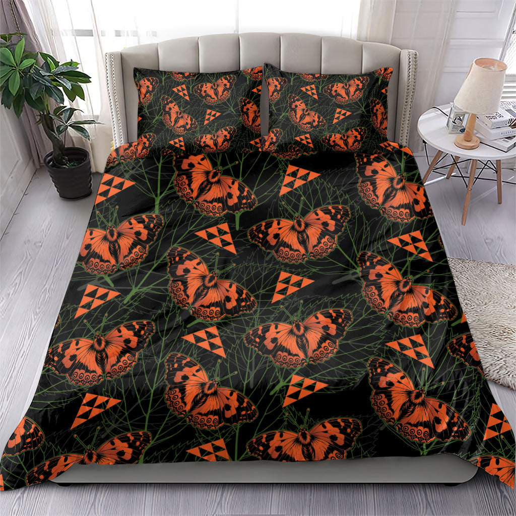 Kamehameha Butterfly Mamaki Hawaii Bedding Set Pulelehua Hawaiian Kakau Seamless Style LT14 - Polynesian Pride