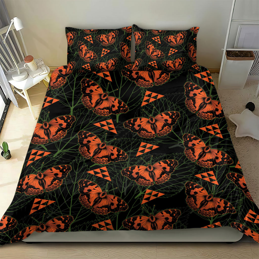 Kamehameha Butterfly Mamaki Hawaii Bedding Set Pulelehua Hawaiian Kakau Seamless Style LT14 - Polynesian Pride