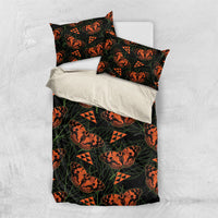 Kamehameha Butterfly Mamaki Hawaii Bedding Set Pulelehua Hawaiian Kakau Seamless Style LT14 US Twin 172cm x 218cm Black - Polynesian Pride