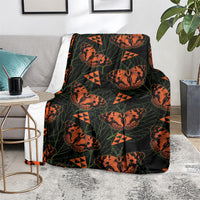 Kamehameha Butterfly Mamaki Hawaii Blanket Pulelehua Hawaiian Kakau Seamless Style LT14 - Polynesian Pride