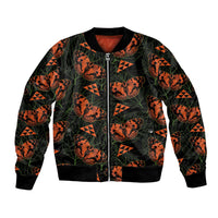 Kamehameha Butterfly Mamaki Hawaii Bomber Jacket Pulelehua Hawaiian Kakau Seamless Style LT14 Unisex Black - Polynesian Pride