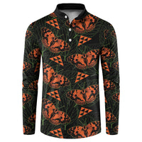 Kamehameha Butterfly Mamaki Hawaii Button Sweatshirt Pulelehua Hawaiian Kakau Seamless Style