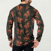 Kamehameha Butterfly Mamaki Hawaii Button Sweatshirt Pulelehua Hawaiian Kakau Seamless Style