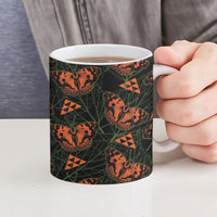 Kamehameha Butterfly Mamaki Hawaii Ceramic Mug Pulelehua Hawaiian Kakau Seamless Style LT14 - Polynesian Pride