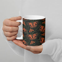 Kamehameha Butterfly Mamaki Hawaii Ceramic Mug Pulelehua Hawaiian Kakau Seamless Style LT14 - Polynesian Pride