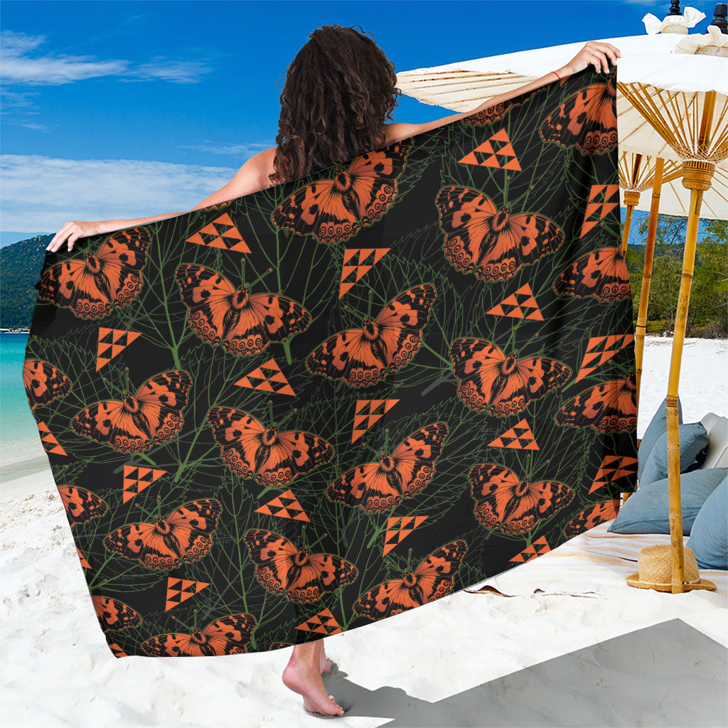 Kamehameha Butterfly Mamaki Hawaii Sarong Pulelehua Hawaiian Kakau Seamless Style
