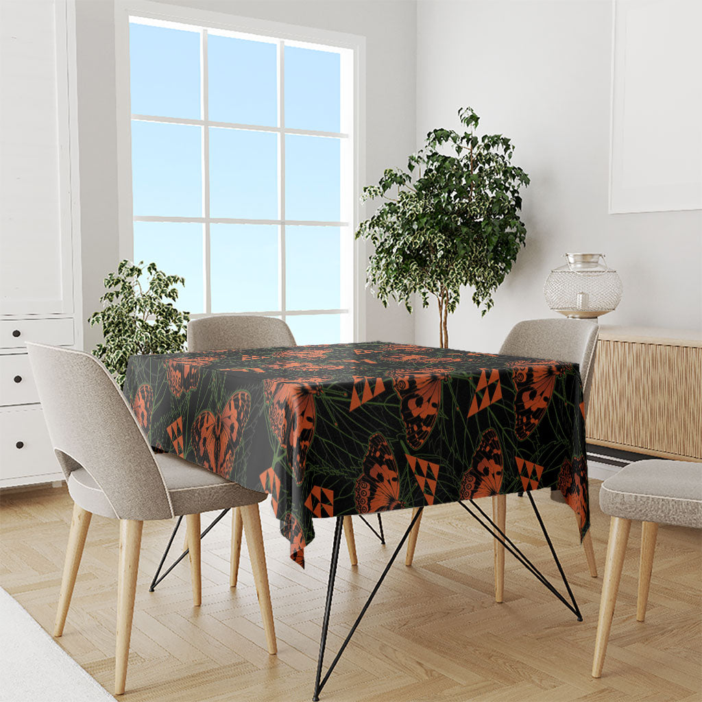 Kamehameha Butterfly Mamaki Hawaii Tablecloth Pulelehua Hawaiian Kakau Seamless Style