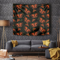 Kamehameha Butterfly Mamaki Hawaii Tapestry Pulelehua Hawaiian Kakau Seamless Style LT14 Black - Polynesian Pride