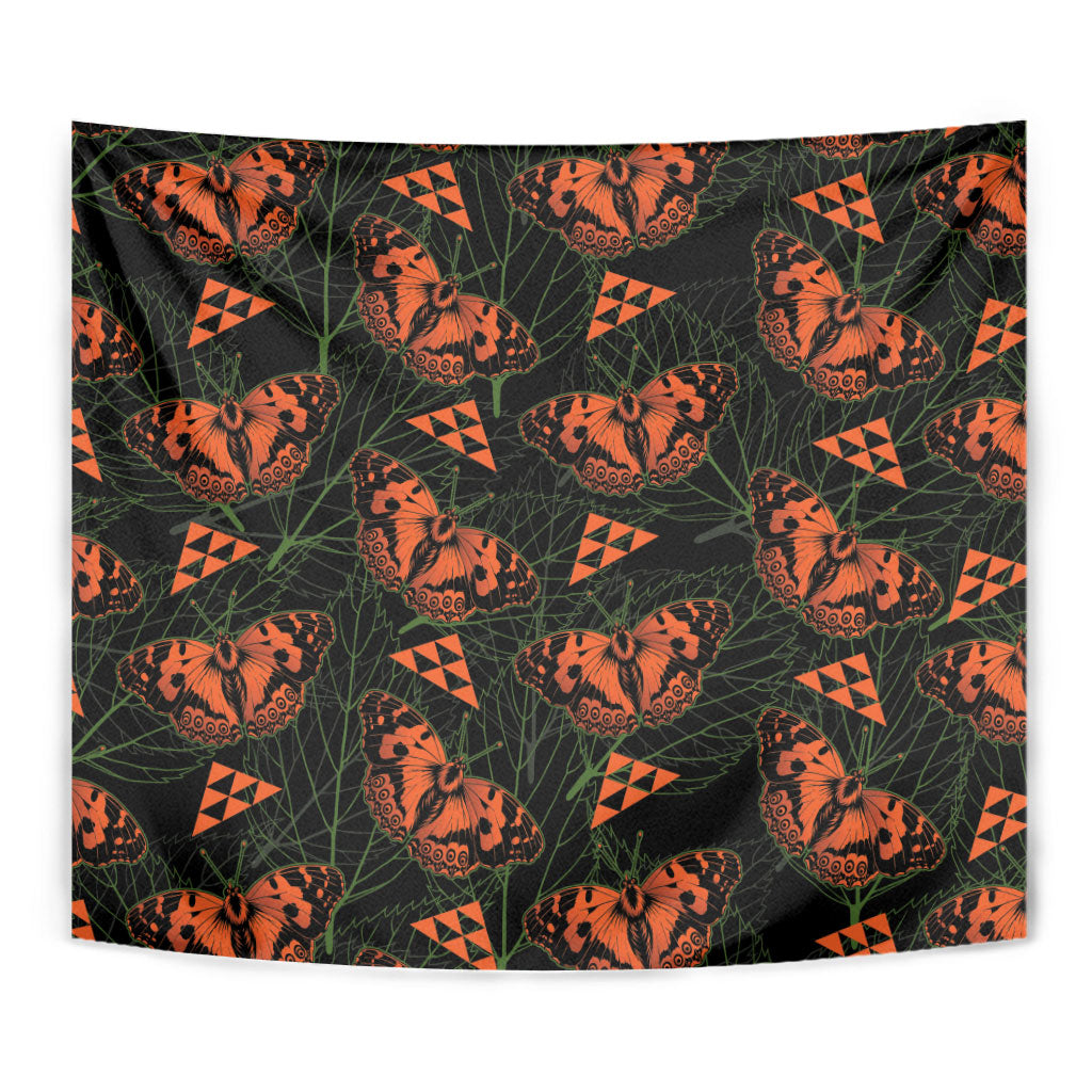 Kamehameha Butterfly Mamaki Hawaii Tapestry Pulelehua Hawaiian Kakau Seamless Style LT14 - Polynesian Pride
