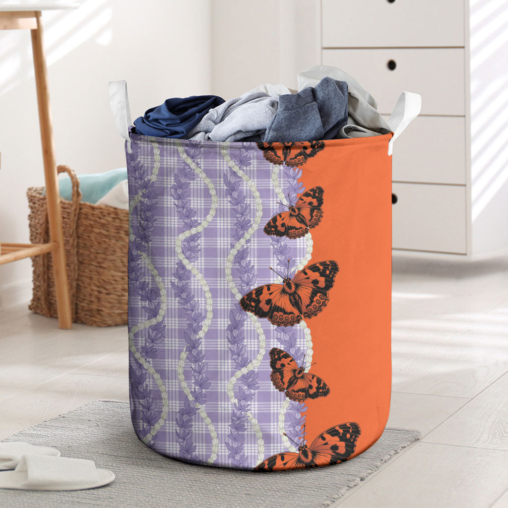 Kamehameha Butterfly Palaka Hawaii Laundry Basket Pulelehua Honohono Pikake Lei