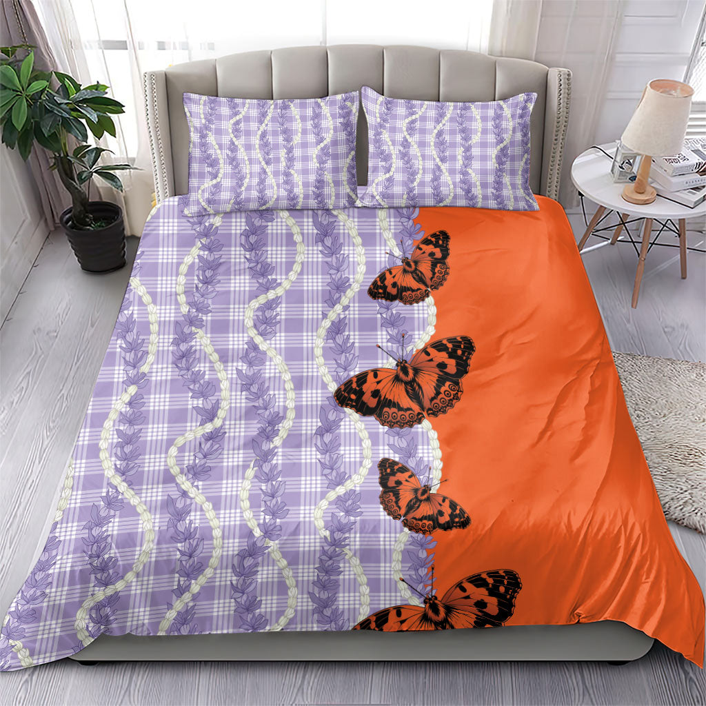 Kamehameha Butterfly Palaka Hawaii Bedding Set Pulelehua Honohono Pikake Lei