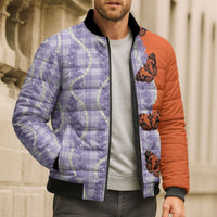 Kamehameha Butterfly Palaka Hawaii Bomber Puffer Jacket Pulelehua Honohono Pikake Lei