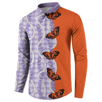 Kamehameha Butterfly Palaka Hawaii Button Sweatshirt Pulelehua Honohono Pikake Lei LT14 - Polynesian Pride