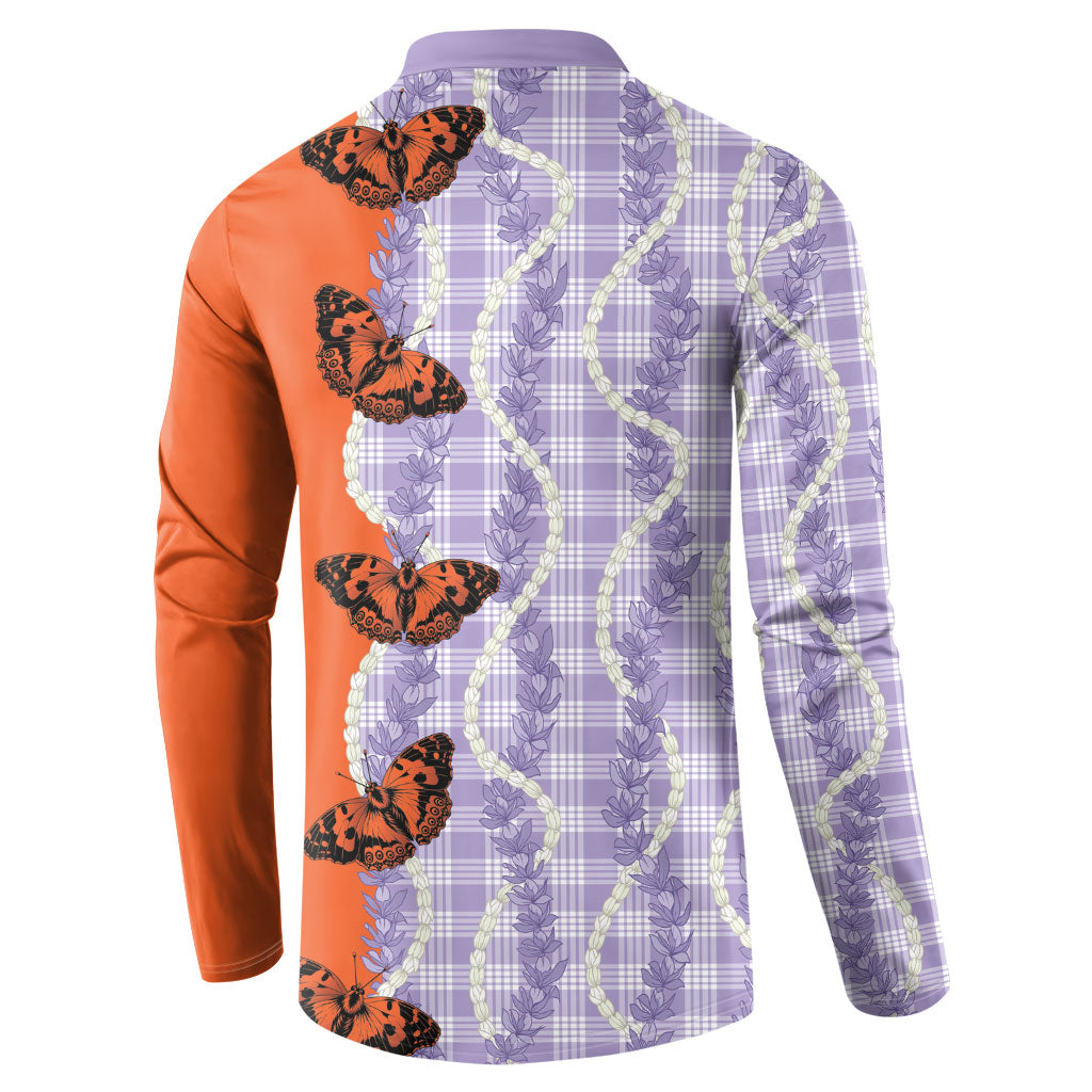 Kamehameha Butterfly Palaka Hawaii Button Sweatshirt Pulelehua Honohono Pikake Lei LT14 - Polynesian Pride