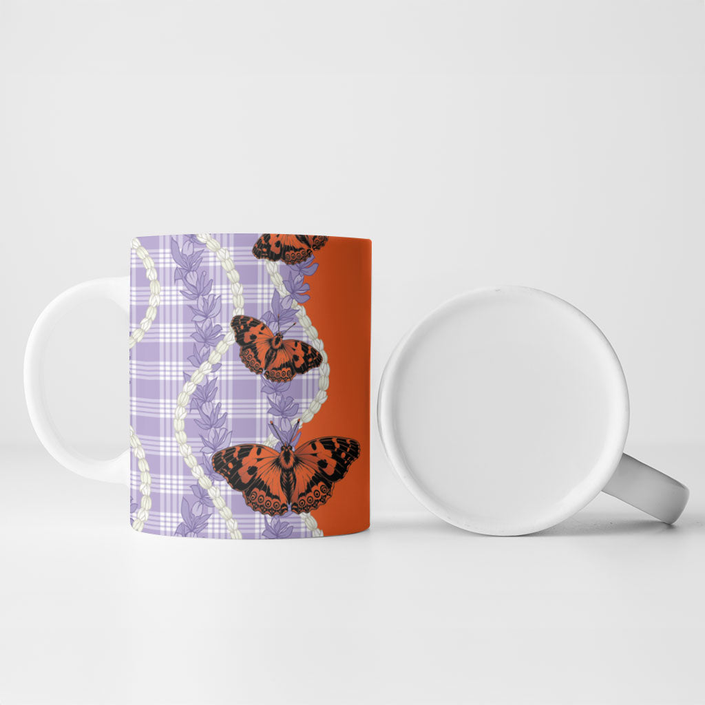 Kamehameha Butterfly Palaka Hawaii Ceramic Mug Pulelehua Honohono Pikake Lei LT14 - Polynesian Pride