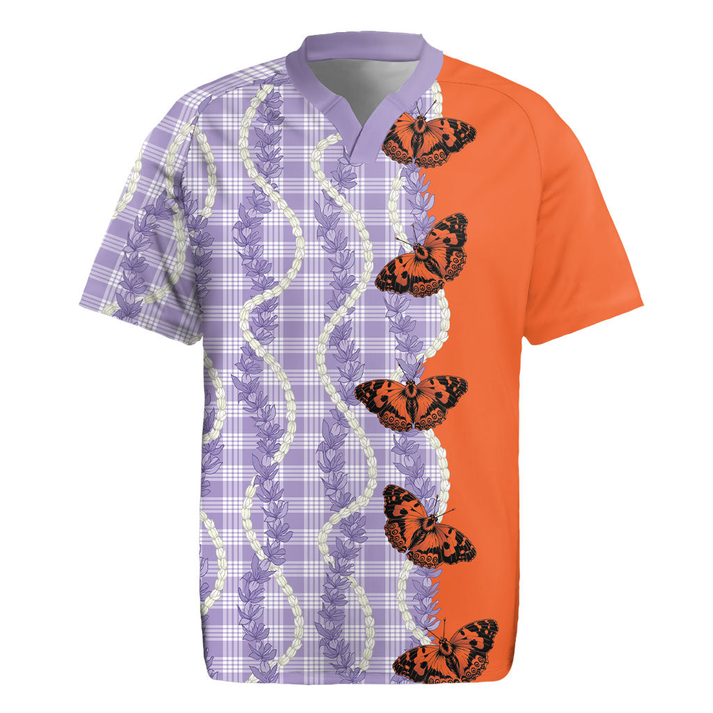 Kamehameha Butterfly Palaka Hawaii Rugby Jersey Pulelehua Honohono Pikake Lei