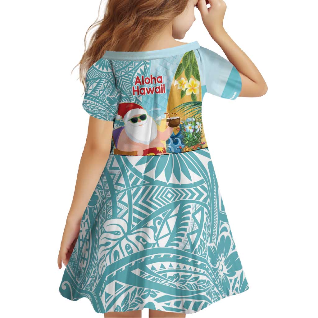 Aloha Hawaii Mele Kalikimaka Family Matching Mermaid Dress and Hawaiian Shirt Chilling Santa With Pineapple - Polynesian Pattern LT14 - Polynesian Pride
