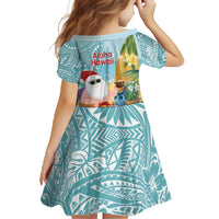 Aloha Hawaii Mele Kalikimaka Family Matching Off Shoulder Maxi Dress and Hawaiian Shirt Chilling Santa With Pineapple - Polynesian Pattern LT14 - Polynesian Pride