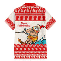 Mele Kalikimaka Hawaii Family Matching Mermaid Dress and Hawaiian Shirt Water-skiing Santa Tropical Vibes LT14 - Polynesian Pride