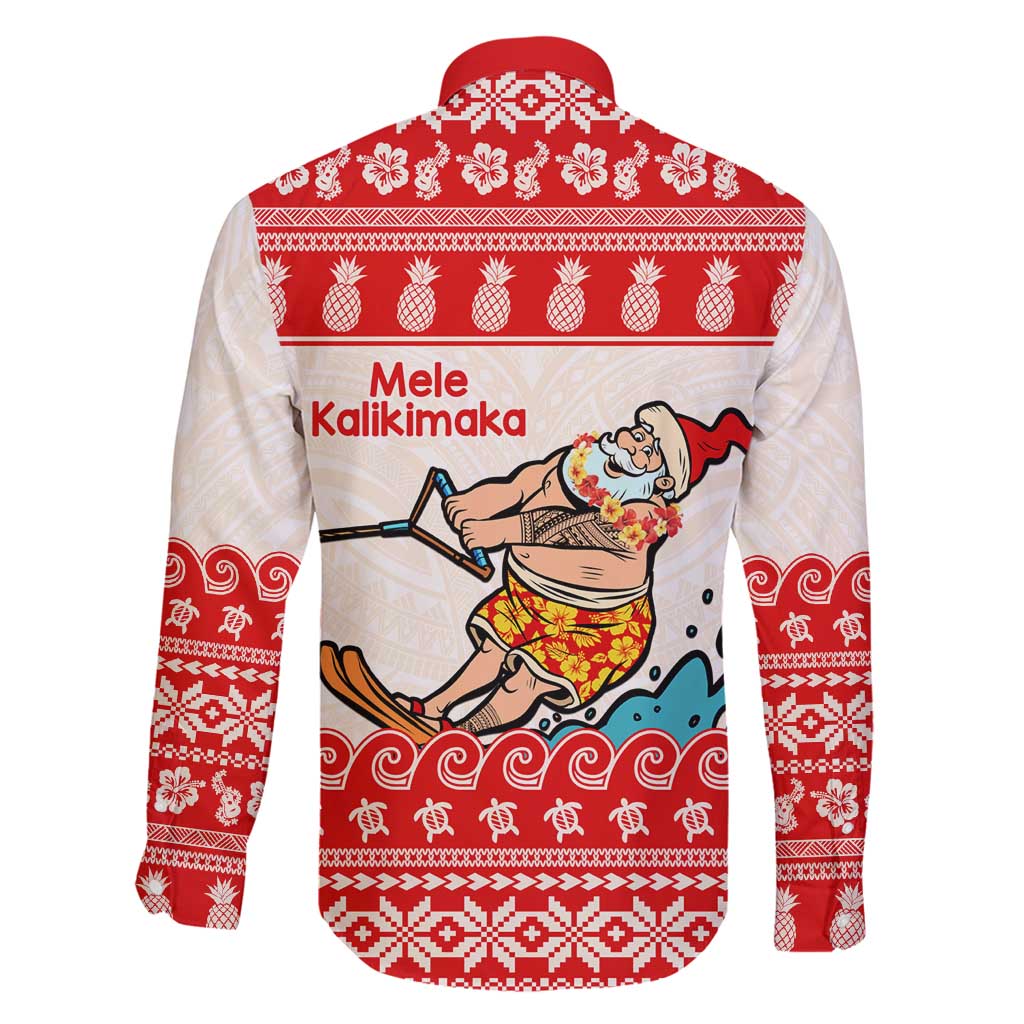 Mele Kalikimaka Hawaii Family Matching Mermaid Dress and Hawaiian Shirt Water-skiing Santa Tropical Vibes LT14 - Polynesian Pride