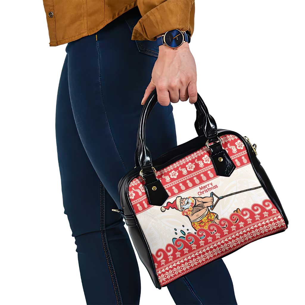 Mele Kalikimaka Hawaii Shoulder Handbag Water-skiing Santa Tropical Vibes