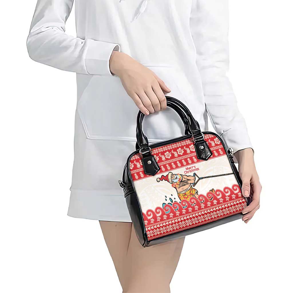 Mele Kalikimaka Hawaii Shoulder Handbag Water-skiing Santa Tropical Vibes