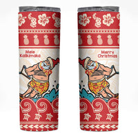 Mele Kalikimaka Hawaii Skinny Tumbler Water-skiing Santa Tropical Vibes LT14 Red - Polynesian Pride