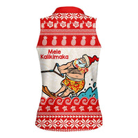 Mele Kalikimaka Hawaii Women Sleeveless Polo Shirt Water-skiing Santa Tropical Vibes LT14 - Polynesian Pride