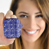 Blue Palaka Japanese Patterns AirPods Case Koi Fish Asanoha Sakura Patchwork Stylized - Polynesian Pride