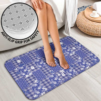 Blue Palaka Japanese Patterns Bathroom Set Koi Fish Asanoha Sakura Patchwork Stylized - Polynesian Pride