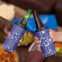 Blue Palaka Japanese Patterns 4 in 1 Can Cooler Tumbler Koi Fish Asanoha Sakura Patchwork Stylized LT14 - Polynesian Pride