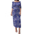 Blue Palaka Japanese Patterns Puletasi Koi Fish Asanoha Sakura Patchwork Stylized - Polynesian Pride
