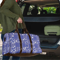 Blue Palaka Japanese Patterns Travel Bag Koi Fish Asanoha Sakura Patchwork Stylized - Polynesian Pride