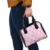 Pink Palaka Japanese Patterns Shoulder Handbag Koi Fish Asanoha Sakura Patchwork Stylized - Polynesian Pride
