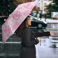 Pink Palaka Japanese Patterns Umbrella Koi Fish Asanoha Sakura Patchwork Stylized - Polynesian Pride