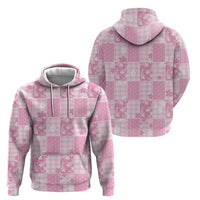 Pink Palaka Japanese Patterns Zip Hoodie Koi Fish Asanoha Sakura Patchwork Stylized LT14 - Polynesian Pride